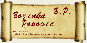 Božinka Popović vizit kartica